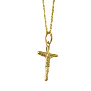 #GOLD2024 | 18K Cross Necklace in Rope Chain 18”