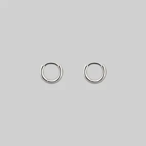 Simple Silver Clicker Hoop Earrings - 10mm