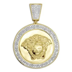 10KY 1.00CTW DIAMOND MEDUSA MEDALLION