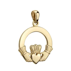 14k Gold Medium Claddagh Charm