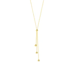 14K Yellow Gold Choker Lariat Necklace