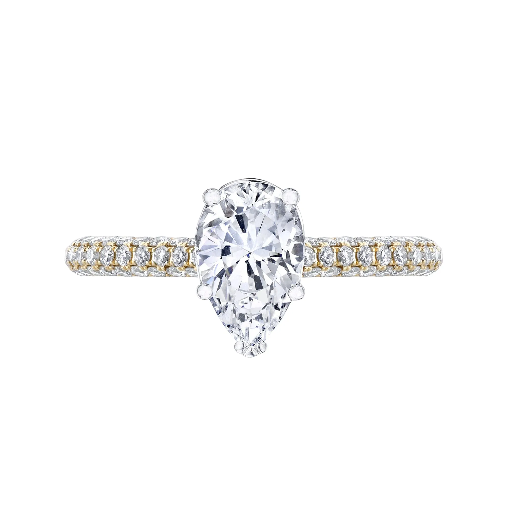 14K Yellow gold diamond engagement ring