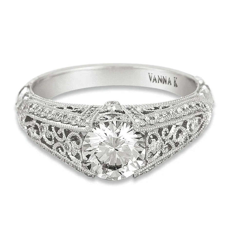 18K White Gold Diamond Engagement Ring