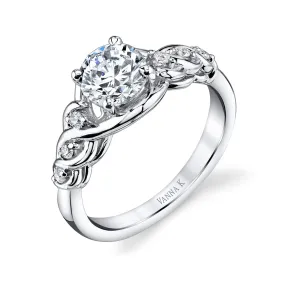 18K White Gold Diamond Engagement Ring