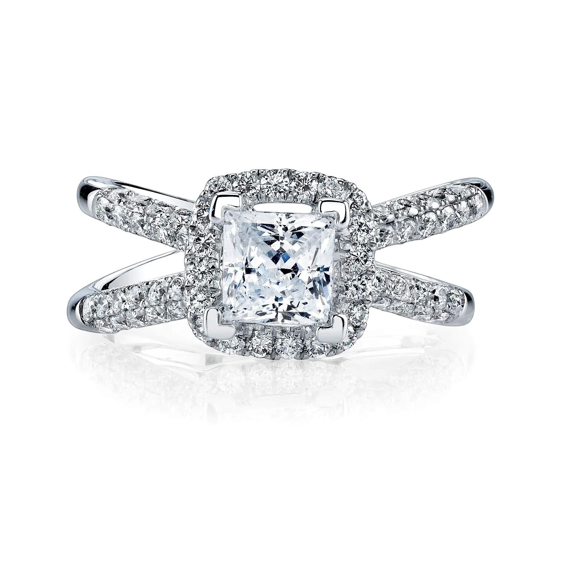 18K White Gold Diamond Engagement Ring