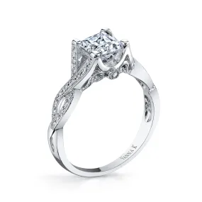 18K White Gold Diamond Engagement Ring