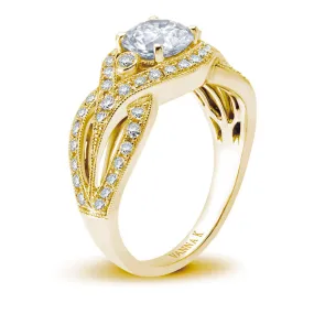 18K YELLOW GOLD DIAMOND ENGAGEMENT RING