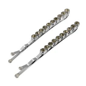 1928 Bridal Sleek Round Multi Crystal Bobby Pins Set