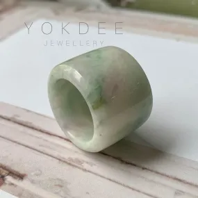 19mm A-Grade Natural Tri-Colour Jadeite Archer Ring Band No.162018