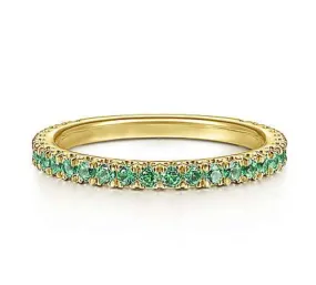 3/4 Emerald Stackable Band