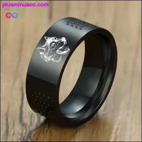 8MM MEN RING IN BLACK STAINLESS STEEL WEDDING BAND ENGRAVING