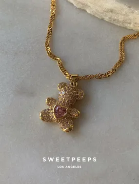 Adorable Pink Teddy Necklace