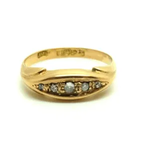 Antique 1919 Victorian 18ct Rose Gold Diamond Ring