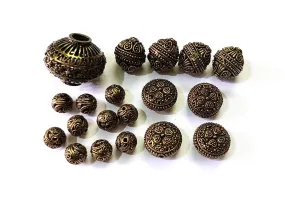 Antique Bronze Metal Beads Combo