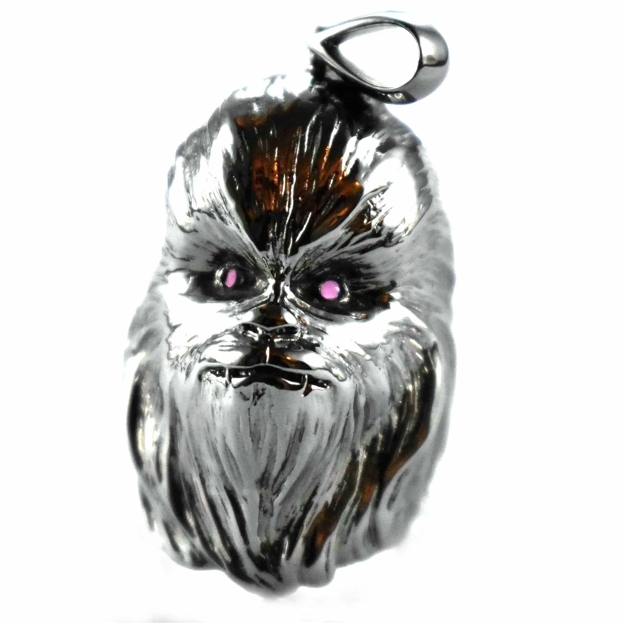 Ape silver pendant with black rhodium