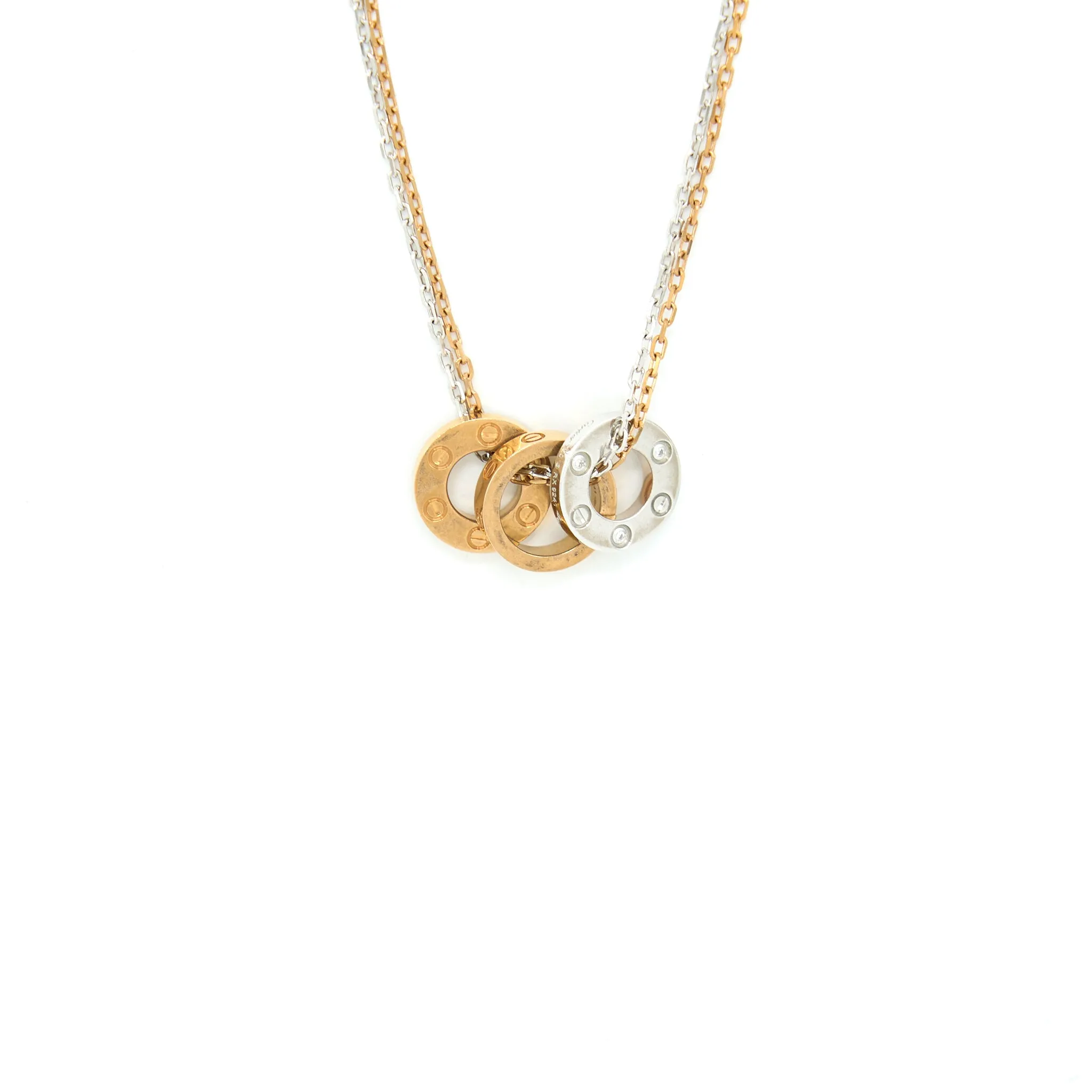 Cartier Love Necklace With 6 Diamonds Rose Gold/White Gold