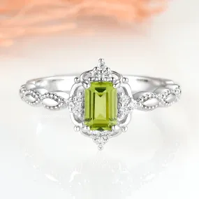 Claire Peridot Ring- Sterling Silver