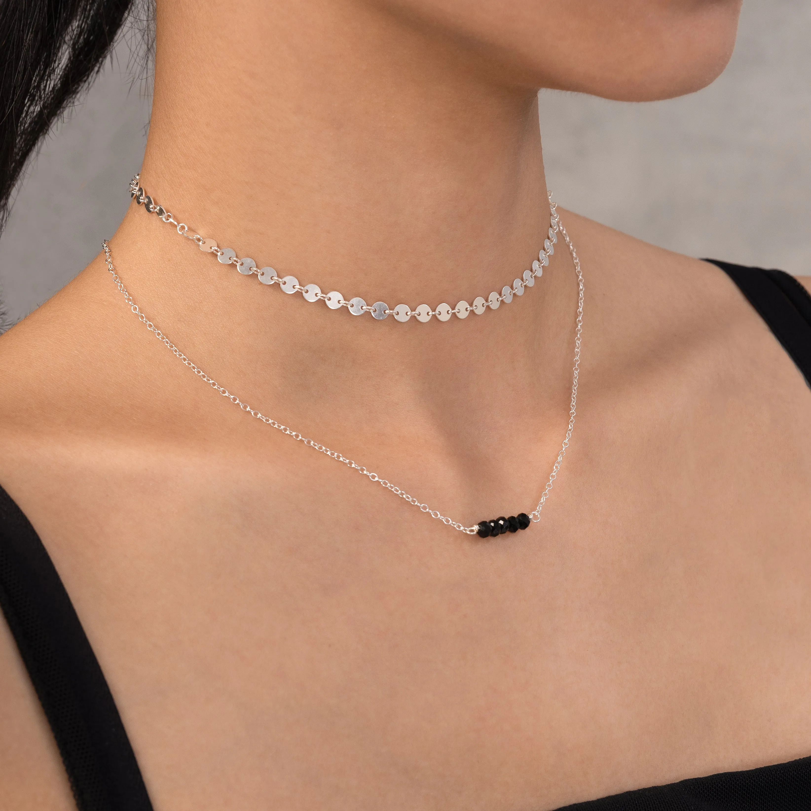 Coin Disc Choker Necklace