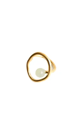 Cosmos — Jade bead gold statement ring