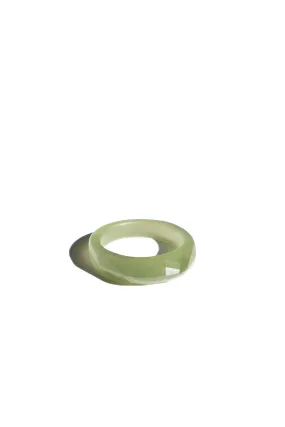 Dia — Structured green jade ring