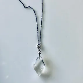 Diamond Clear quartz necklace