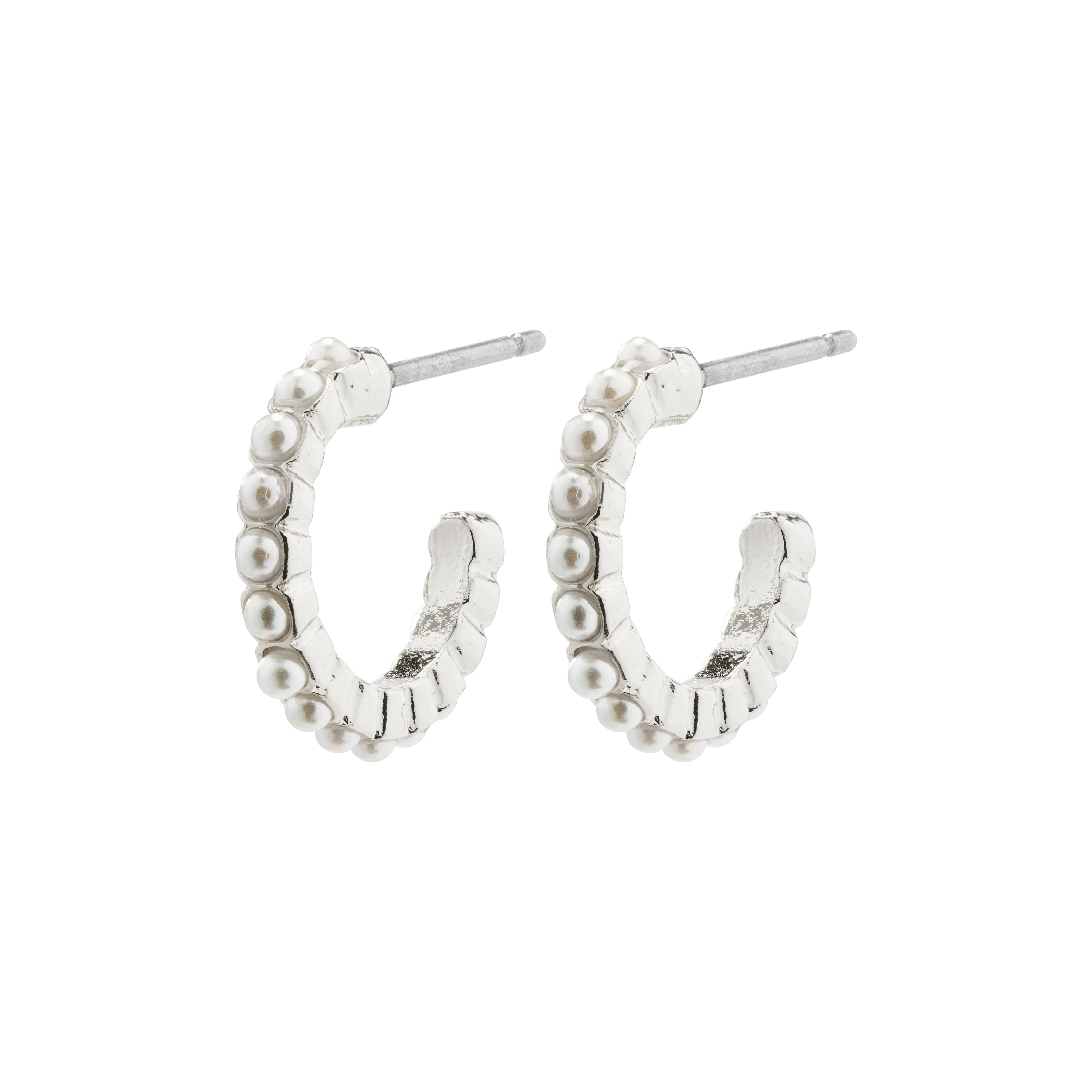 EKTA pearl huggie hoop earrings silver-plated