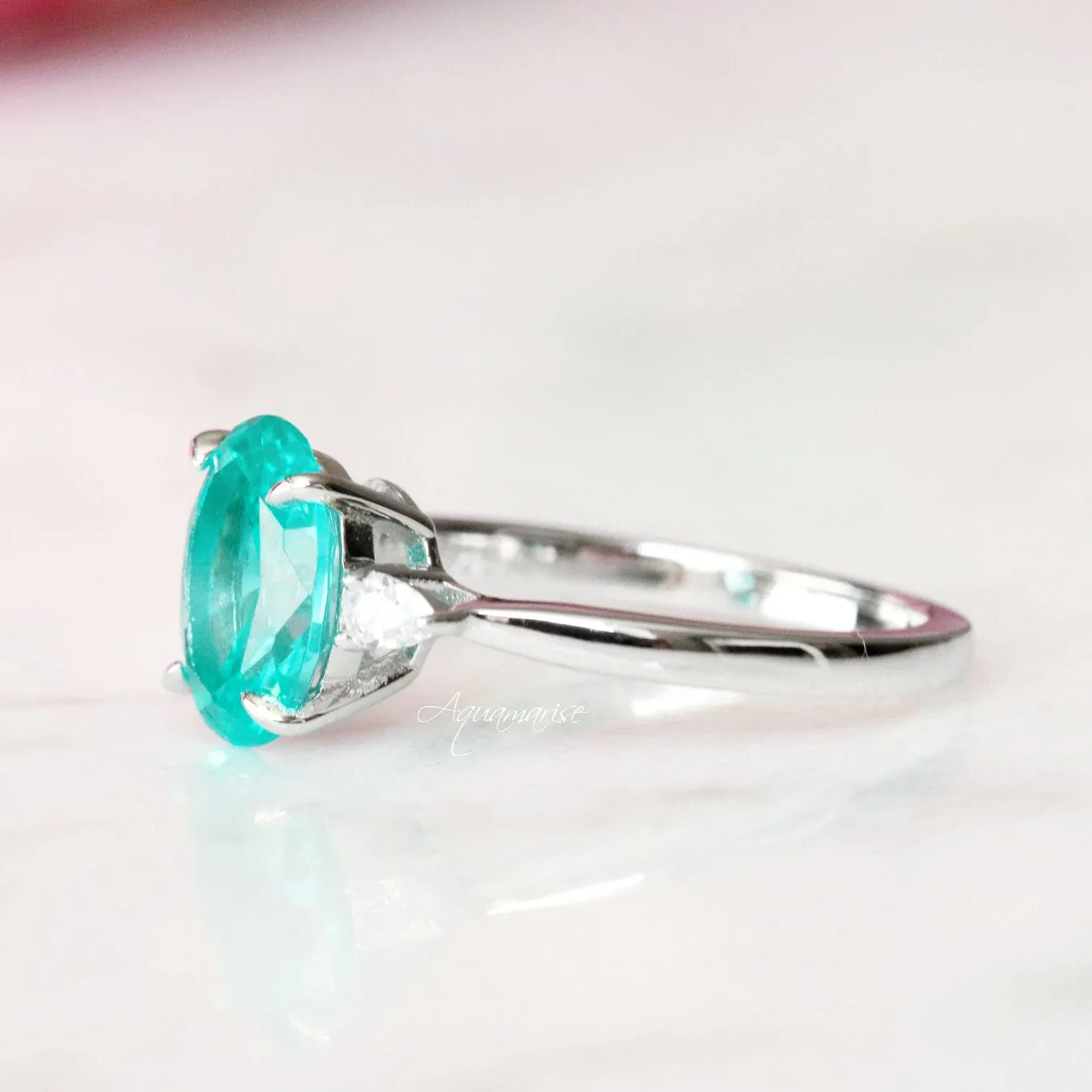 Elena Paraiba Tourmaline Ring- Sterling Silver