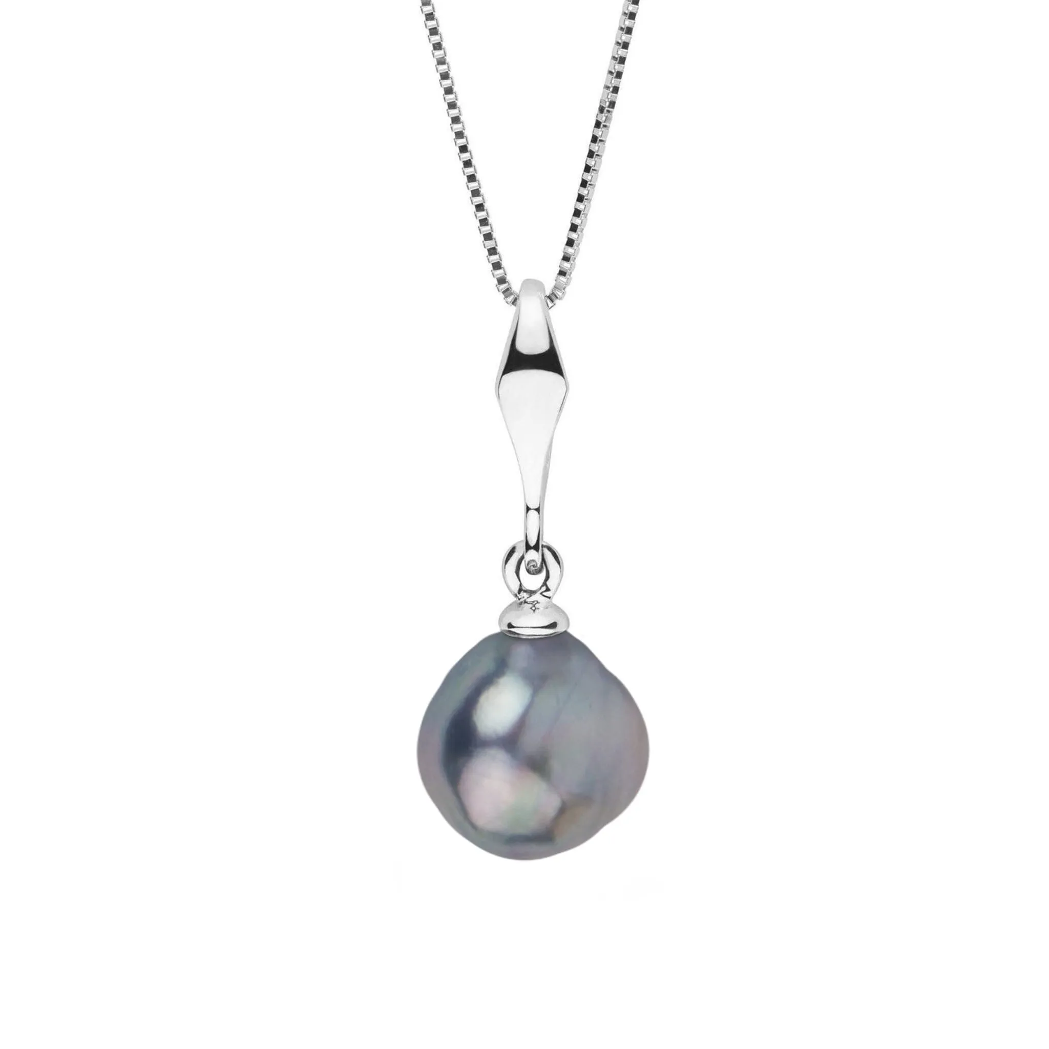 Essential Collection 9.5-10.0 mm Silver Blue Akoya Pearl Pendant