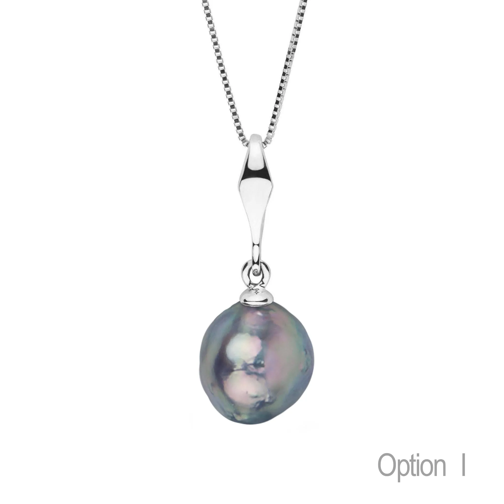 Essential Collection 9.5-10.0 mm Silver Blue Akoya Pearl Pendant