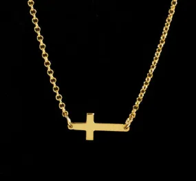 Gold Side Cross Necklace-Giuliana Rancic-Kardashians