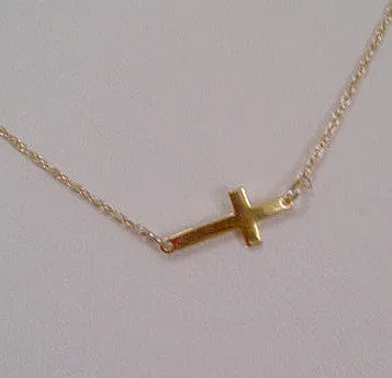 Gold Side Cross Necklace-Giuliana Rancic-Kardashians