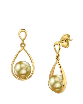 Golden South Sea Pearl Darling Dangle Earrings