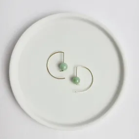 Halfmoon Earrings / Green Jade