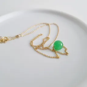 Katrice Necklace / Premium Bright Green Jade