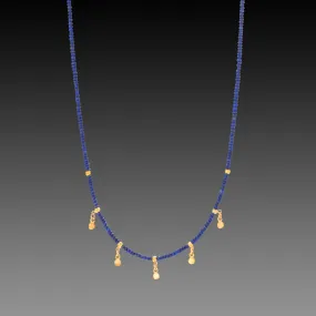 Lapis & Gold Drops Necklace