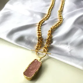 Link Me Up Rose Quartz Necklace