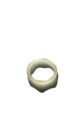 Mermaid — Off white skinny jade ring