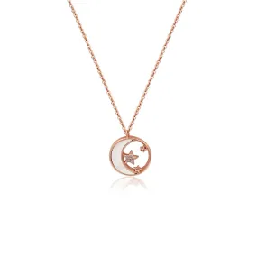 Moon & Star Mother of Pearl Necklace