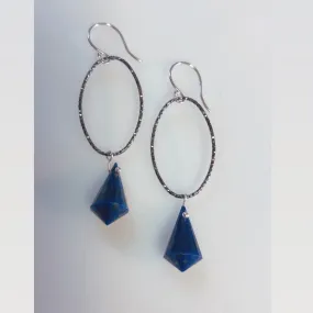 Oxi Oval Fancy lapis earrings