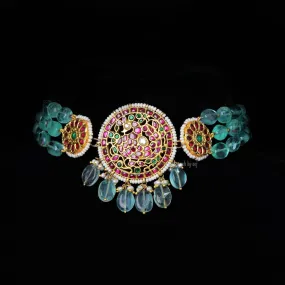 Peacock Kundan mini choker