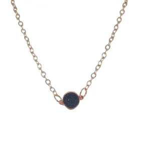 Rose Gold Delicate Druzy Necklace Simple Pendant Necklace For Women