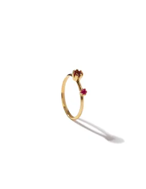 Siamese Rhodolite ring <br>Solid gold