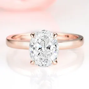 Solitaire White Sapphire Ring- 14K Rose Gold Vermeil