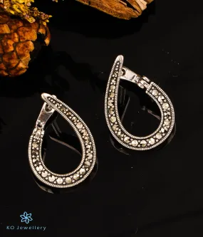 The Mesmerising Silver Marcasite  Hoop Earrings